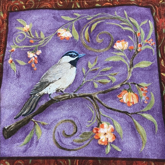 Table Runner w/Squares of Birds Different Color Backgrounds. Cotton Hand Made EC - Picture 7 of 16
